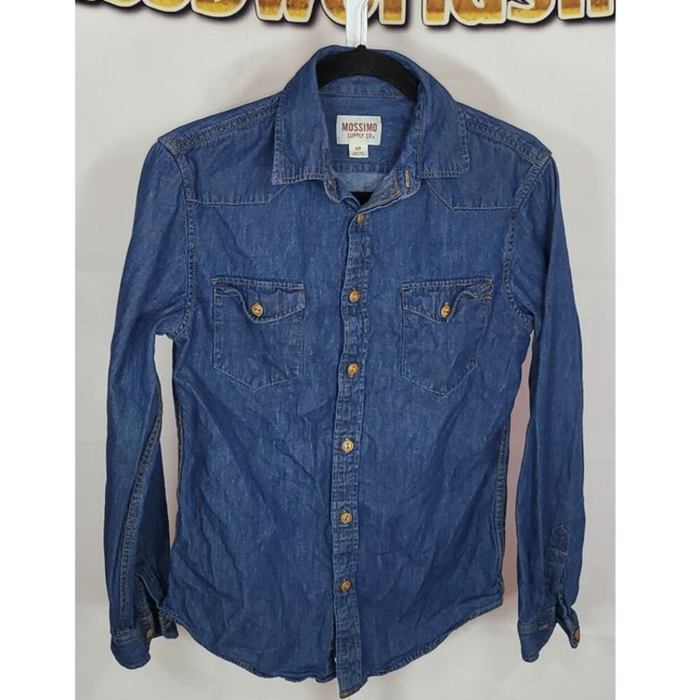 Mossimo Supply Co Blue Denim Button up Shirt Size S